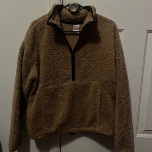 Cozy Brown Sherpa Quarter-Zip
